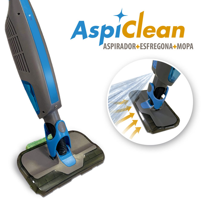 ASPICLEAN “3 em 1”: Aspira, esfrega e dá brilho