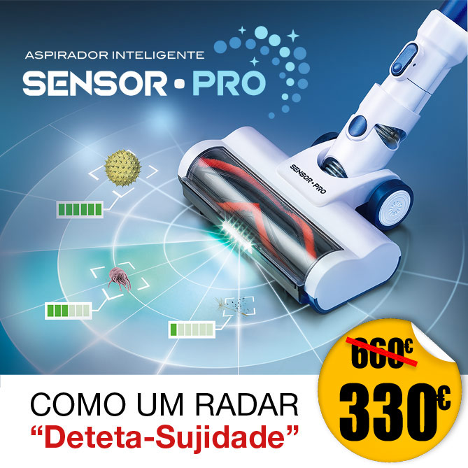 Aspirador Inteligente SENSOR PRO: Com Ecrã de Controlo Digital, filtro HEPA antialergias