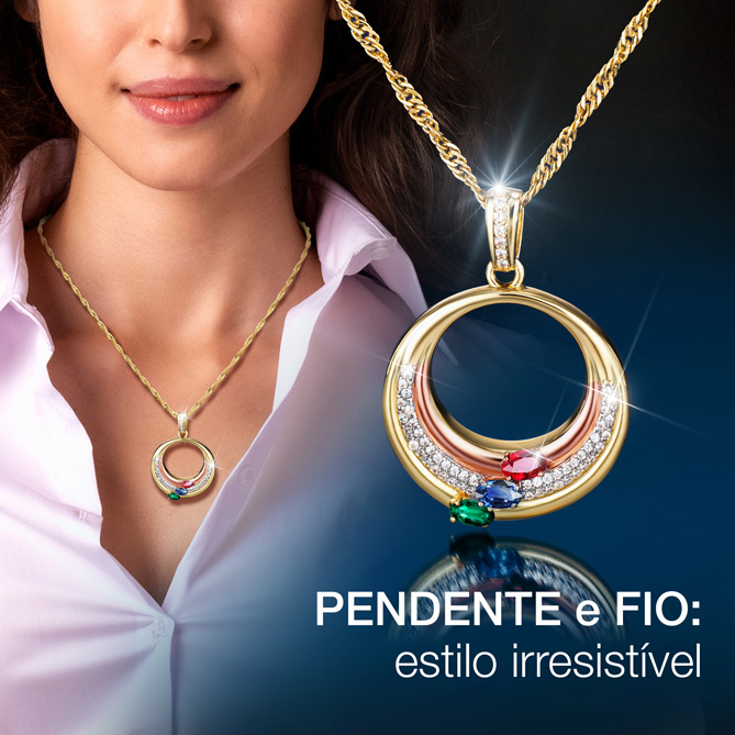 Conjunto ELEGÂNCIA TRICOLOR: uma autêntica Coleção de Joias com acabamento em Ouro amarelo, rosa e branco de lei